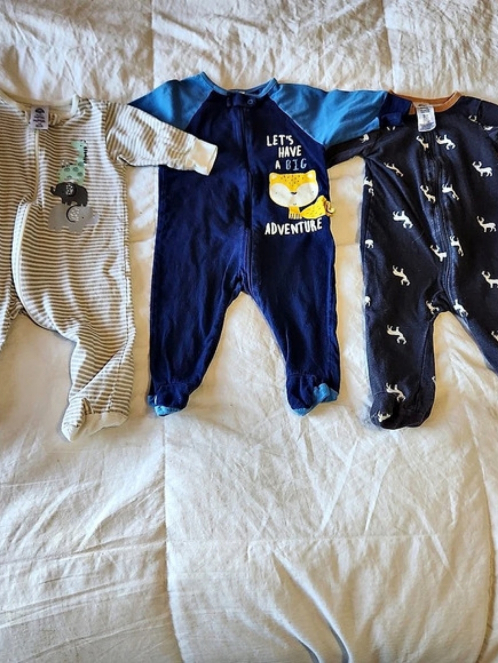 Gerber Baby Boys Sleep N Play Footed Pajamas 3-Pack Footies 3-Pack Blue & Gray